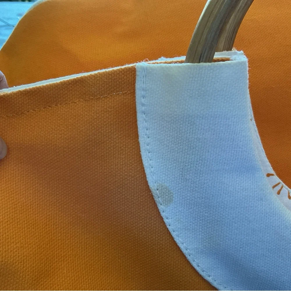 Clarins Orange and White Tote Women's Bag - Picture 9 of 10